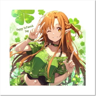 asuna st patricks day Posters and Art